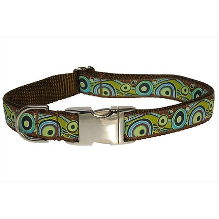 FLYFREE Circles And Waves Dog CollarGreen Small FL922405